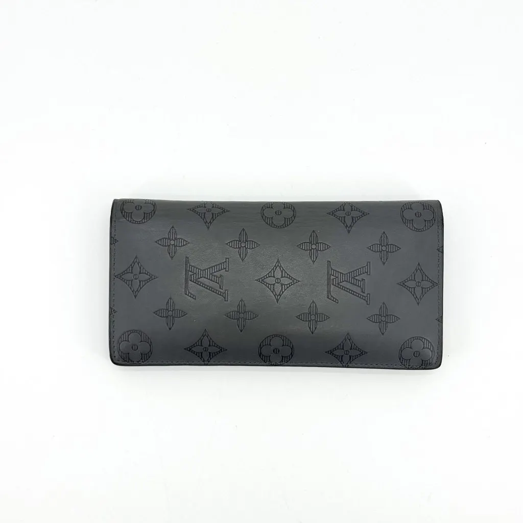 Louis Vuitton Monogram Shadow Brazza Wallet Black Black Leather Good - Back View