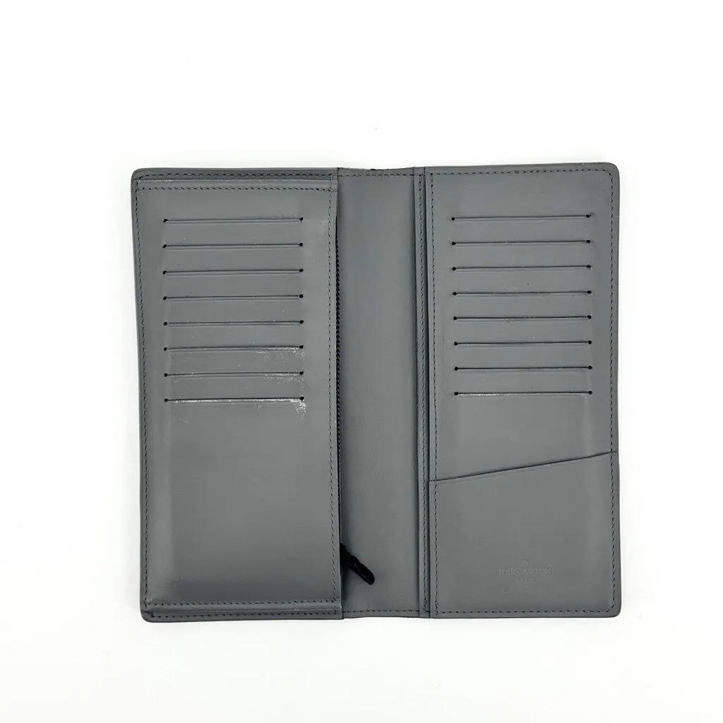 Louis Vuitton Monogram Shadow Brazza Wallet Black Black Leather Good - Inside View
