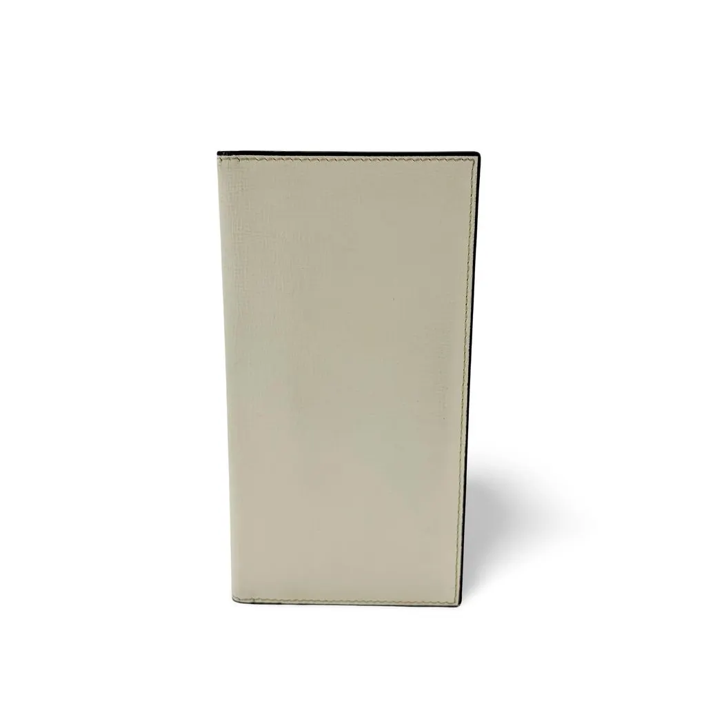 Valextra Vertical 12-Card Wallet Perchment White White Leather Fair - Front View