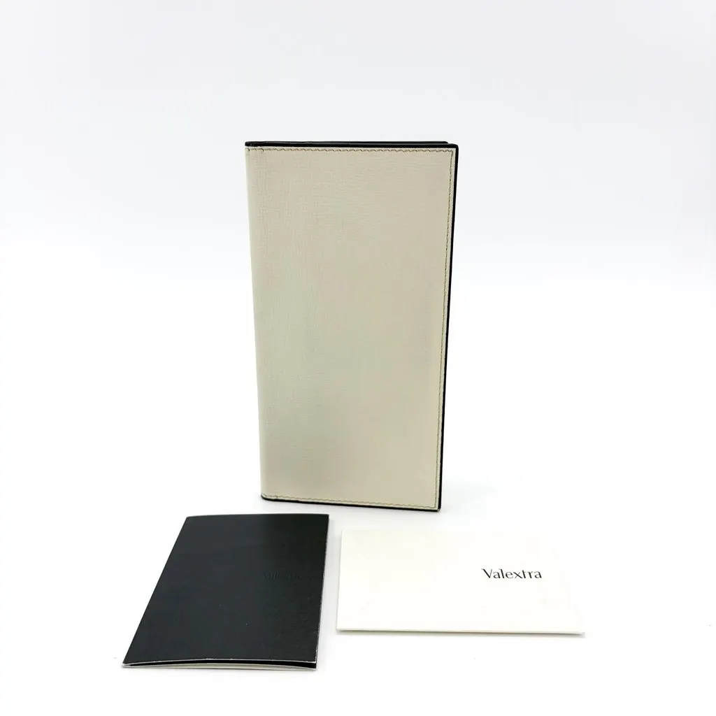 Valextra Vertical 12-Card Wallet Perchment White White Leather Fair - Back View