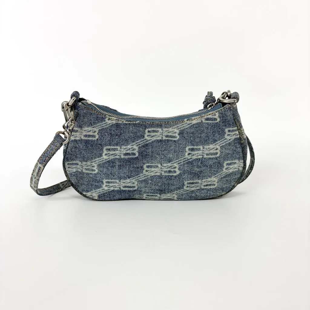 Balenciaga Le Cagol XS Shoulder Bag BB Monogram Denim Blue Blue Denim Very good - Inside View