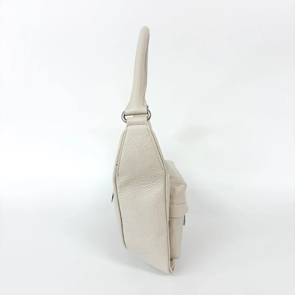 Balenciaga Ami Shoulder Bag Small Arena Lambskin White MultiColor Leather Good - Model View