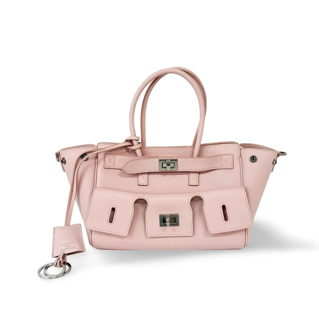 Balenciaga Papier A4 Side Zip Pocket Tote Bag Pink MultiColor Leather Very good - Front View