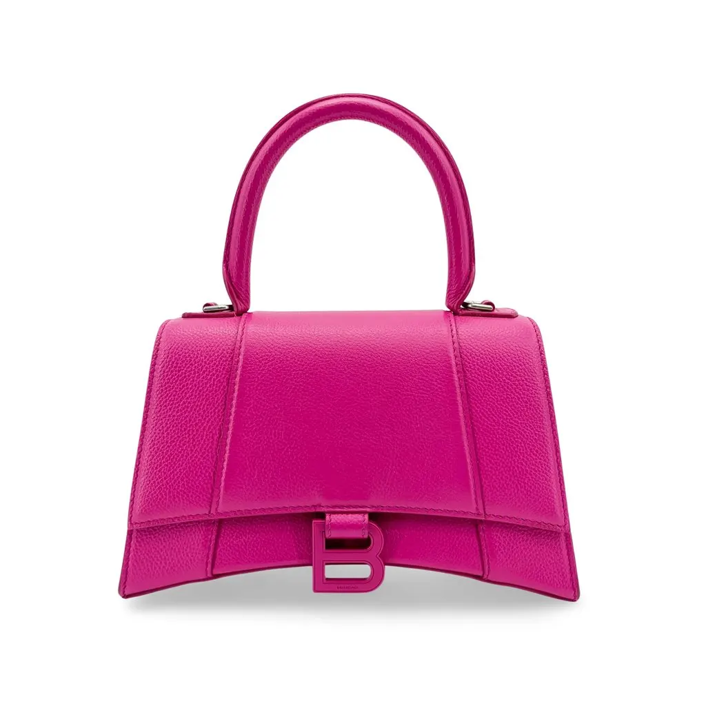 Balenciaga Hourglass XS Top Handle Bag Fuchsia MultiColor Leather Very good - Front View