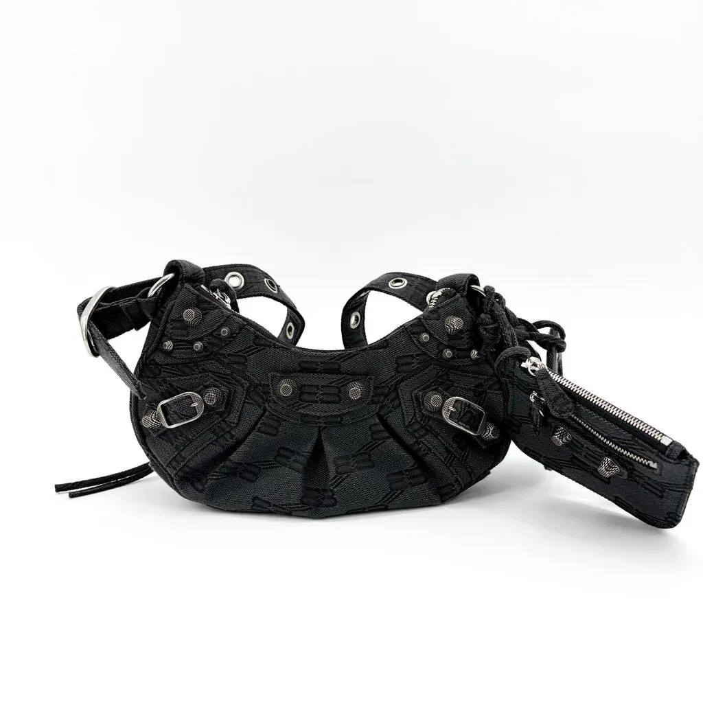 Balenciaga Le Cagol XS Shoulder Bag Black Black Canvas Very good - Front View