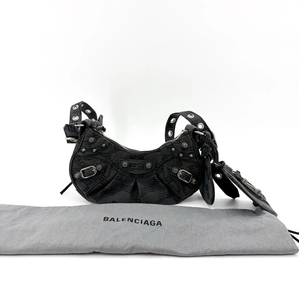 Balenciaga Le Cagol XS Shoulder Bag Black Black Canvas Very good - Back View
