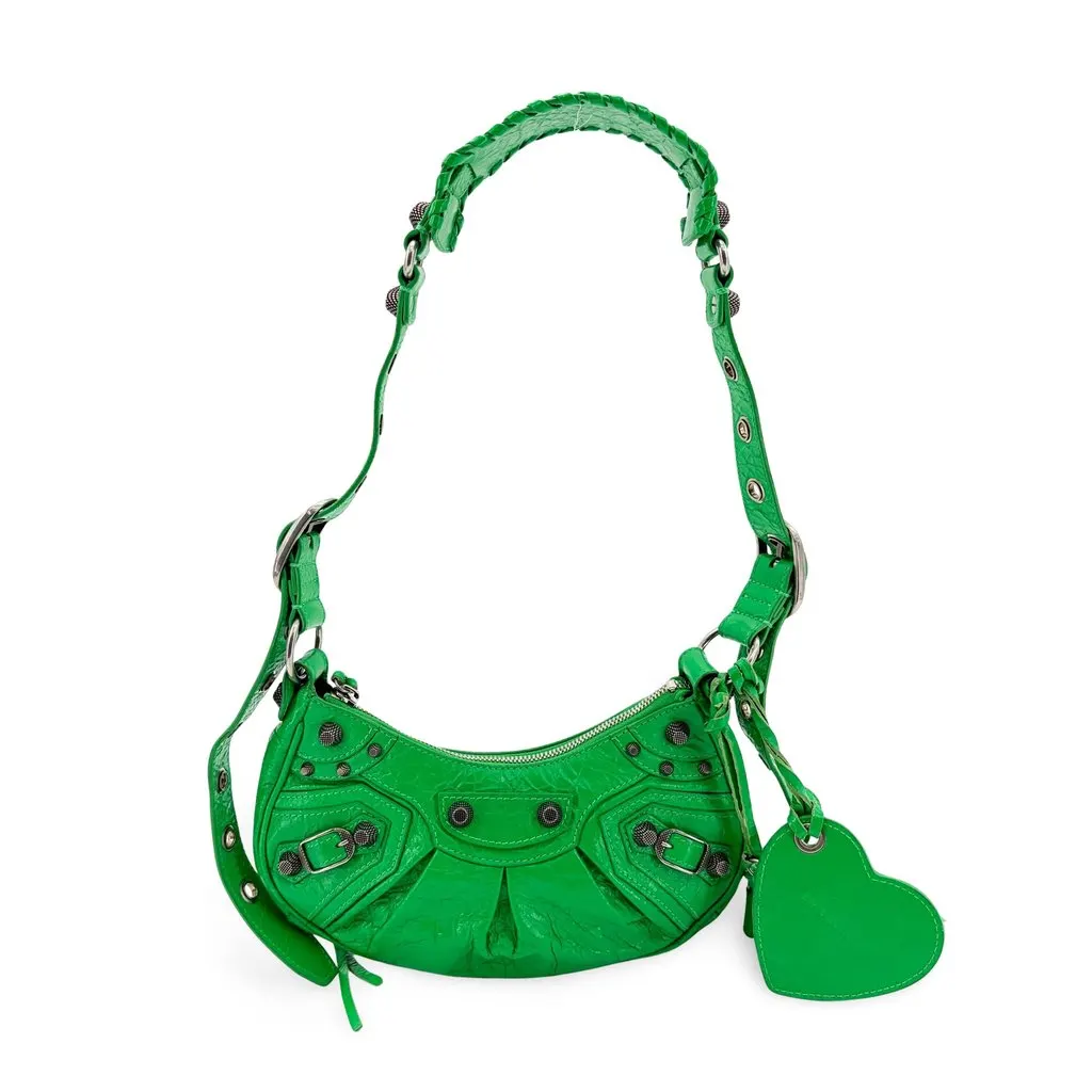 Balenciaga Le Cagol XS Shoulder Bag Bright Green Green Leather Good - Front View