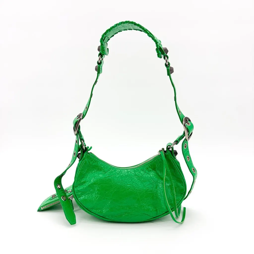 Balenciaga Le Cagol XS Shoulder Bag Bright Green Green Leather Good - Inside View