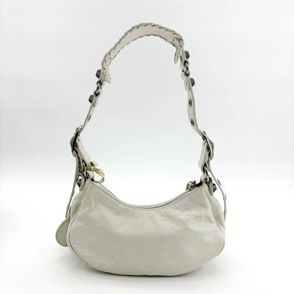 Balenciaga Le Cagol XS Shoulder Bag White White Leather Good - Inside View