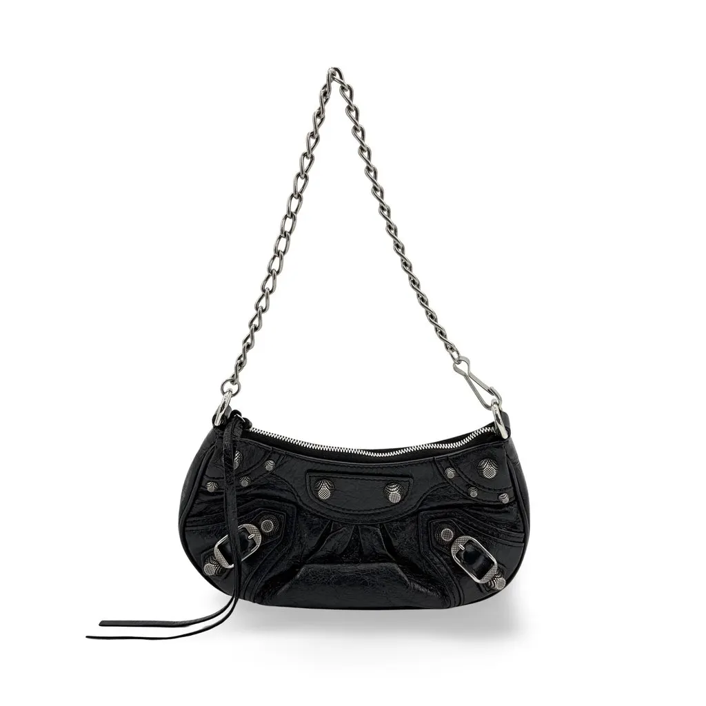 Balenciaga Le Cagol Mini Chain Shoulder Bag Black Black Leather Very good - Front View