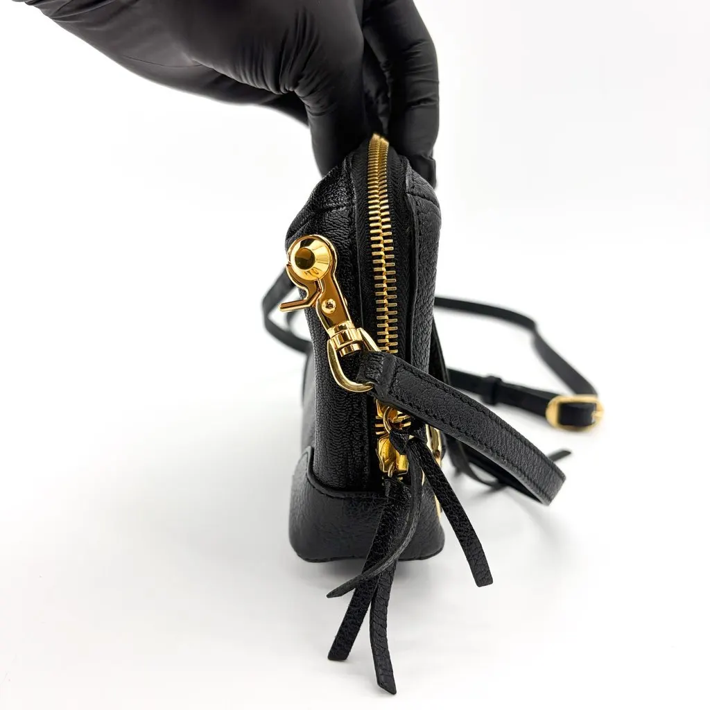 Balenciaga Classic Metallic Edge Reporter XS Black Gold Black Leather Good - Box View