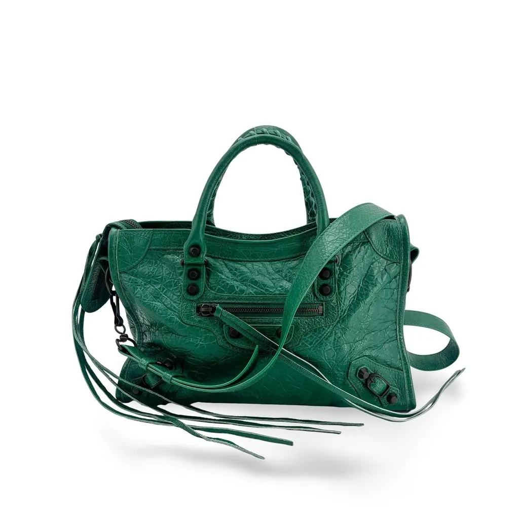 Balenciaga Classic City Small Dark Green Green Leather Good - Front View