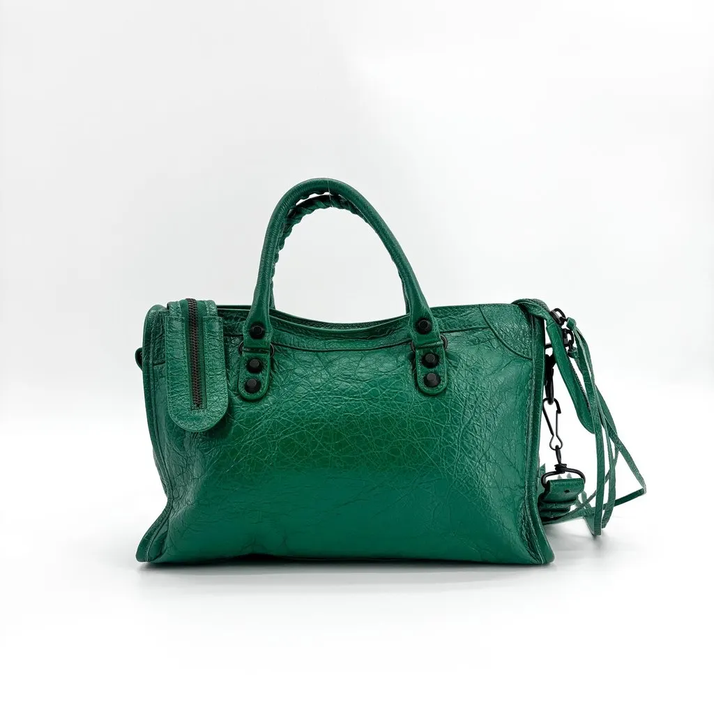 Balenciaga Classic City Small Dark Green Green Leather Good - Back View