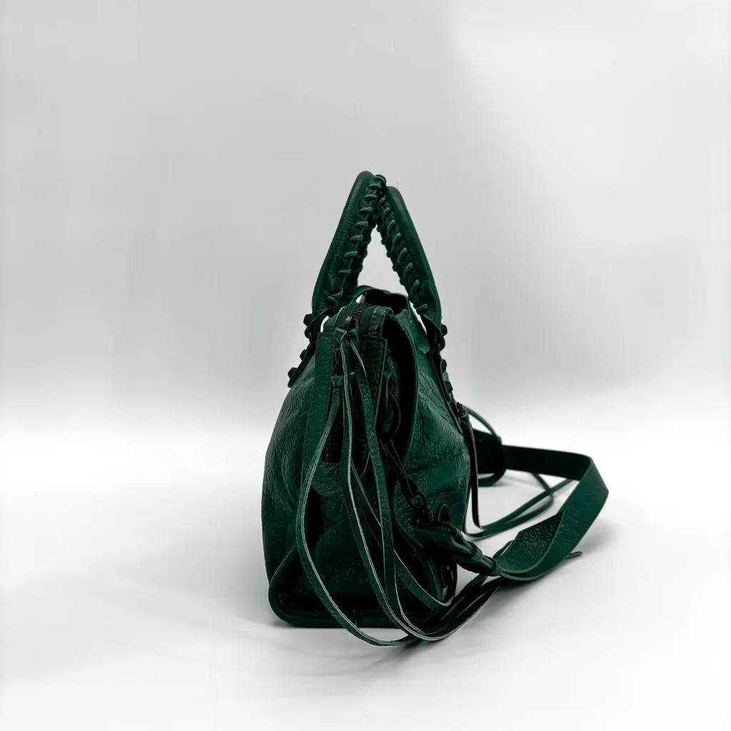 Balenciaga Classic City Small Dark Green Green Leather Good - Model View