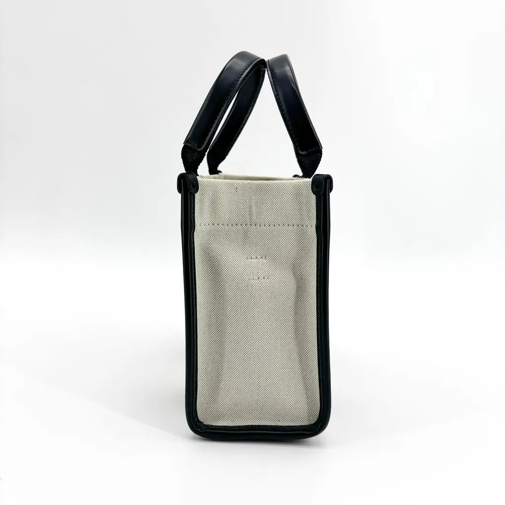 Balenciaga Hardware XS Canvas Tote Bag Natural Black Beige Canvas Good - Inside View