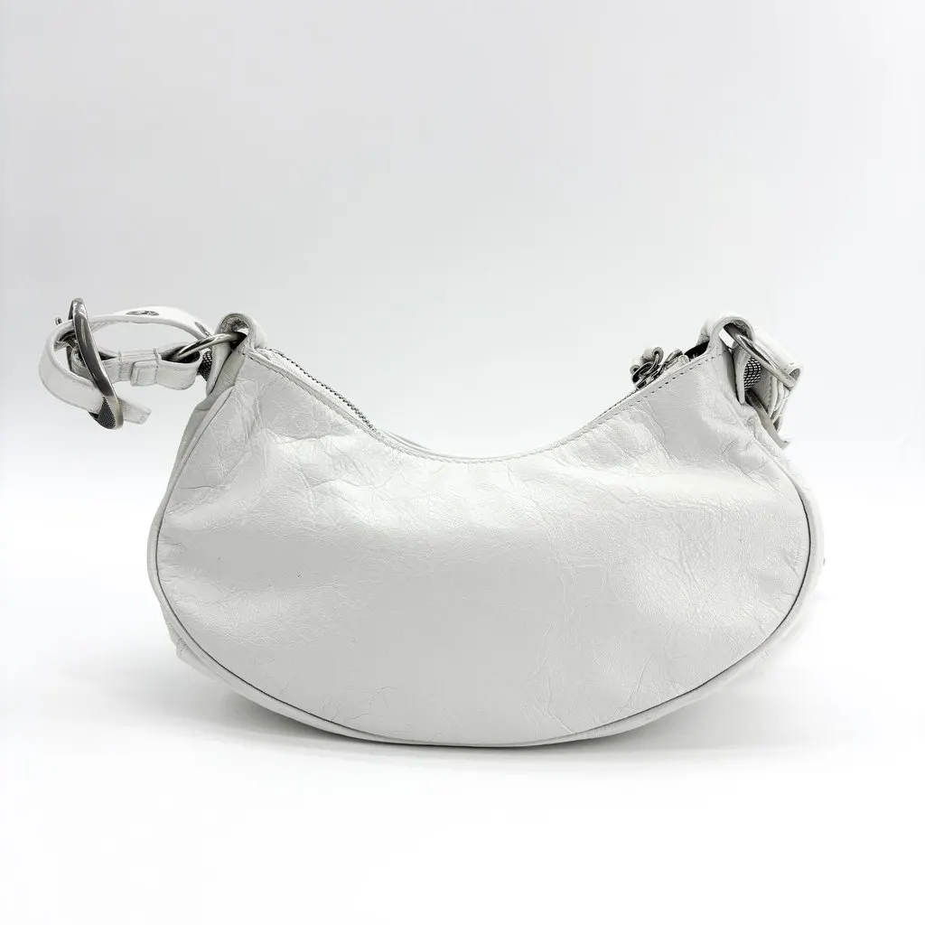 Balenciaga Le Cagole XS Shoulder Bag White White Leather Good - Inside View
