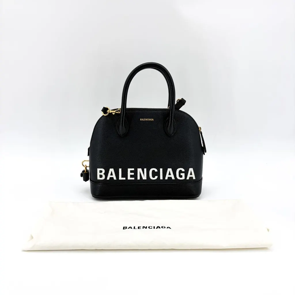 Balenciaga Ville Top Handle S Black Black Leather Very good - Back View