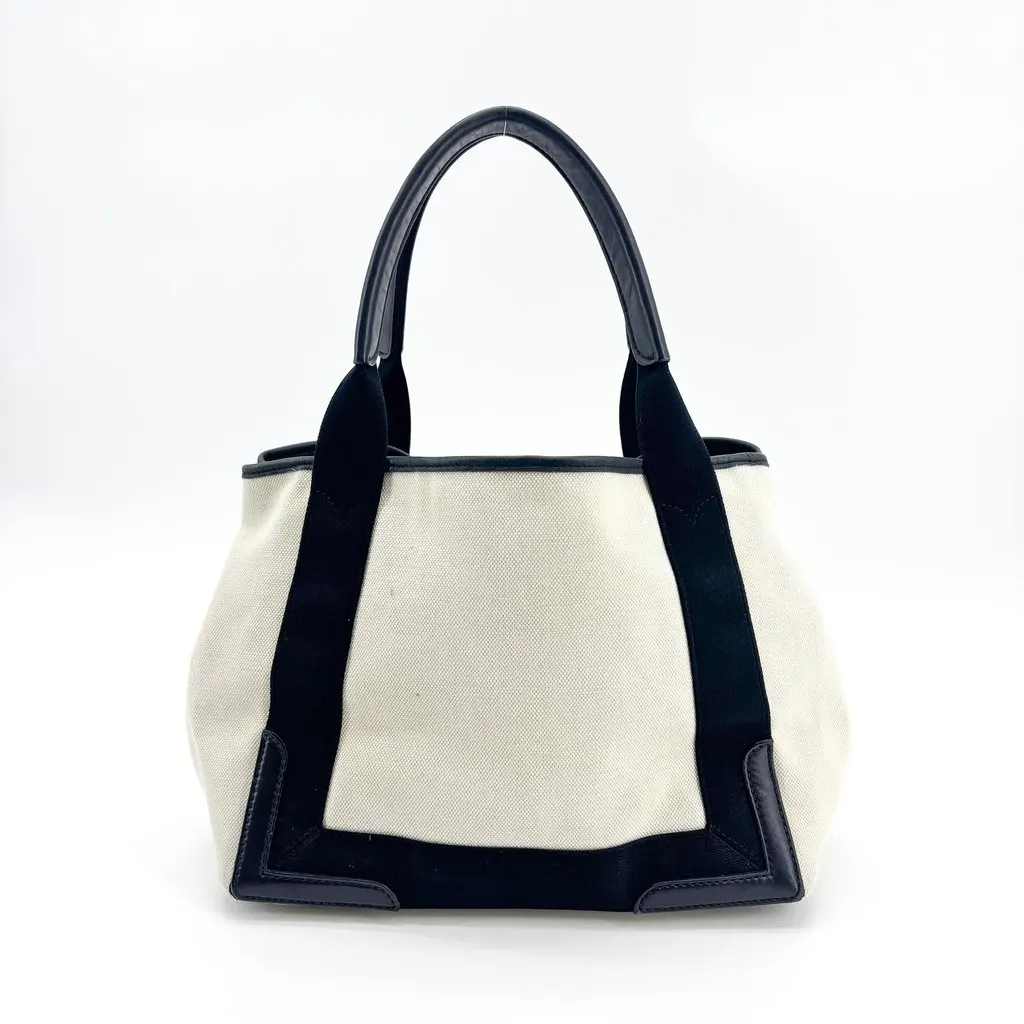 Balenciaga Navy Cabas S Tote Bag Natural Black Black Canvas Good - Inside View