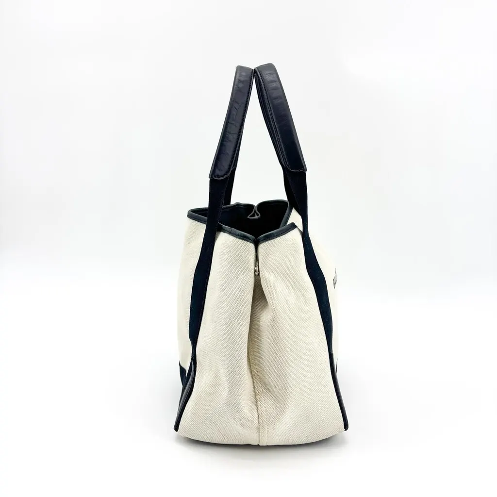Balenciaga Navy Cabas S Tote Bag Natural Black Black Canvas Good - Box View