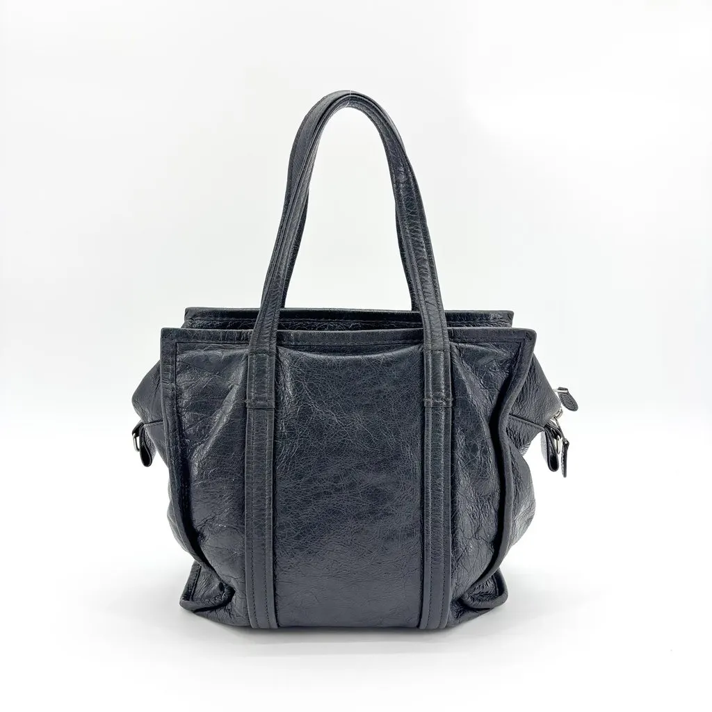 Balenciaga Papier A4 Zip Around Tote Bag Black Black Leather Good - Inside View