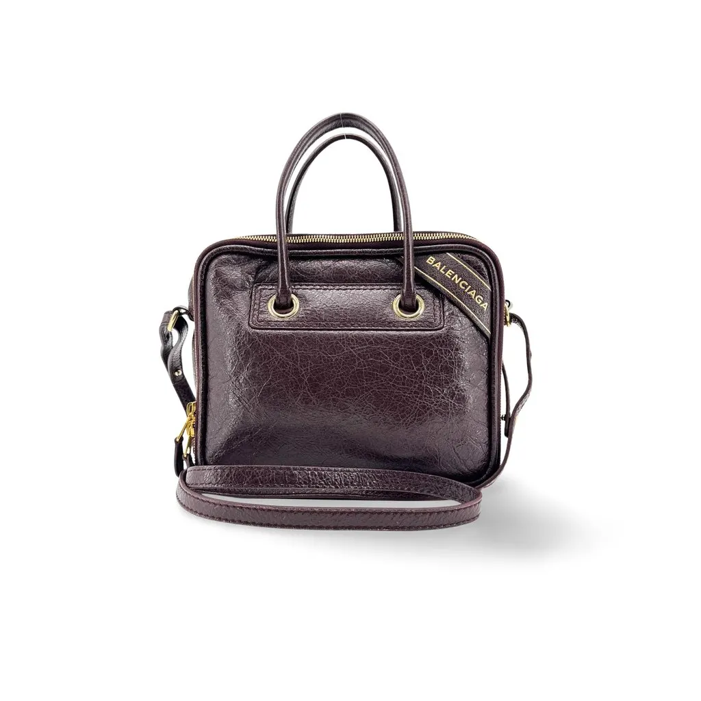 Balenciaga Blanket Square XS Tote Bag Burgundy