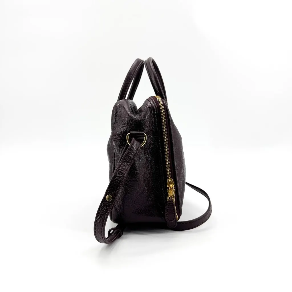 Balenciaga Blanket Square XS Tote Bag Burgundy Burgundy Leather Very good - Model View