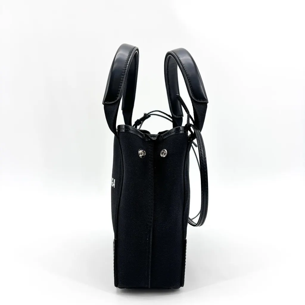 Balenciaga Navy Cabas XS Canvas Tote Bag Black Black Canvas Good - Model View