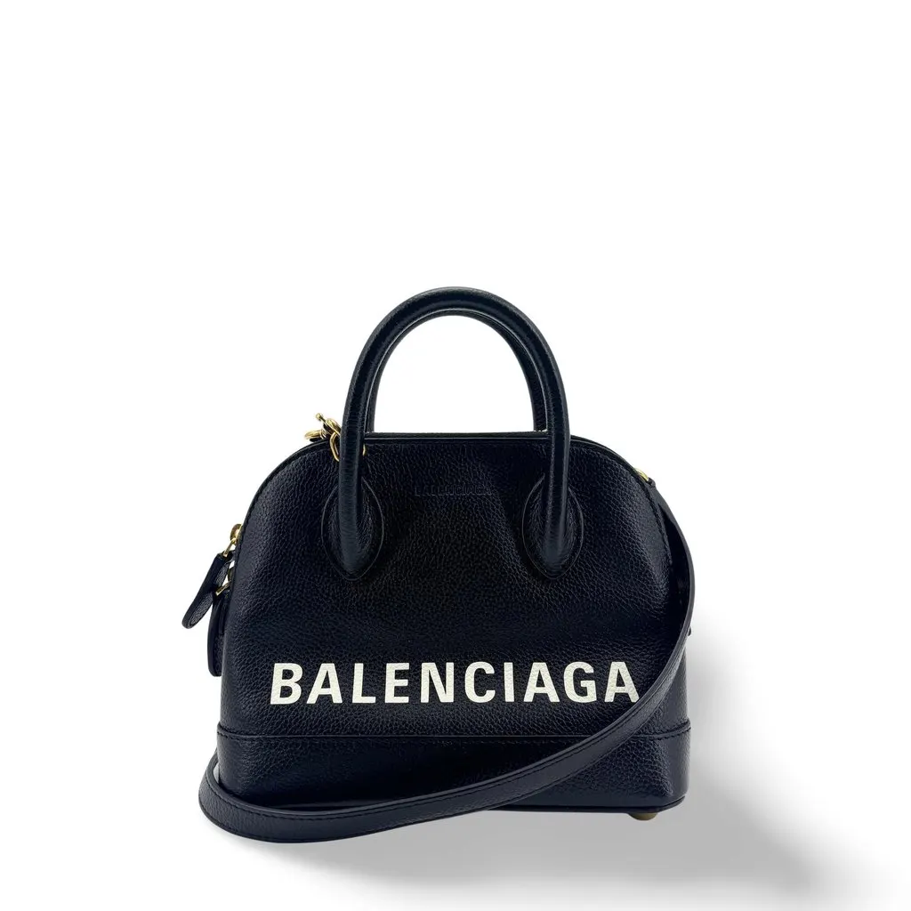 Balenciaga Ville Top Handle XXS Black Black Leather Very good - Front View