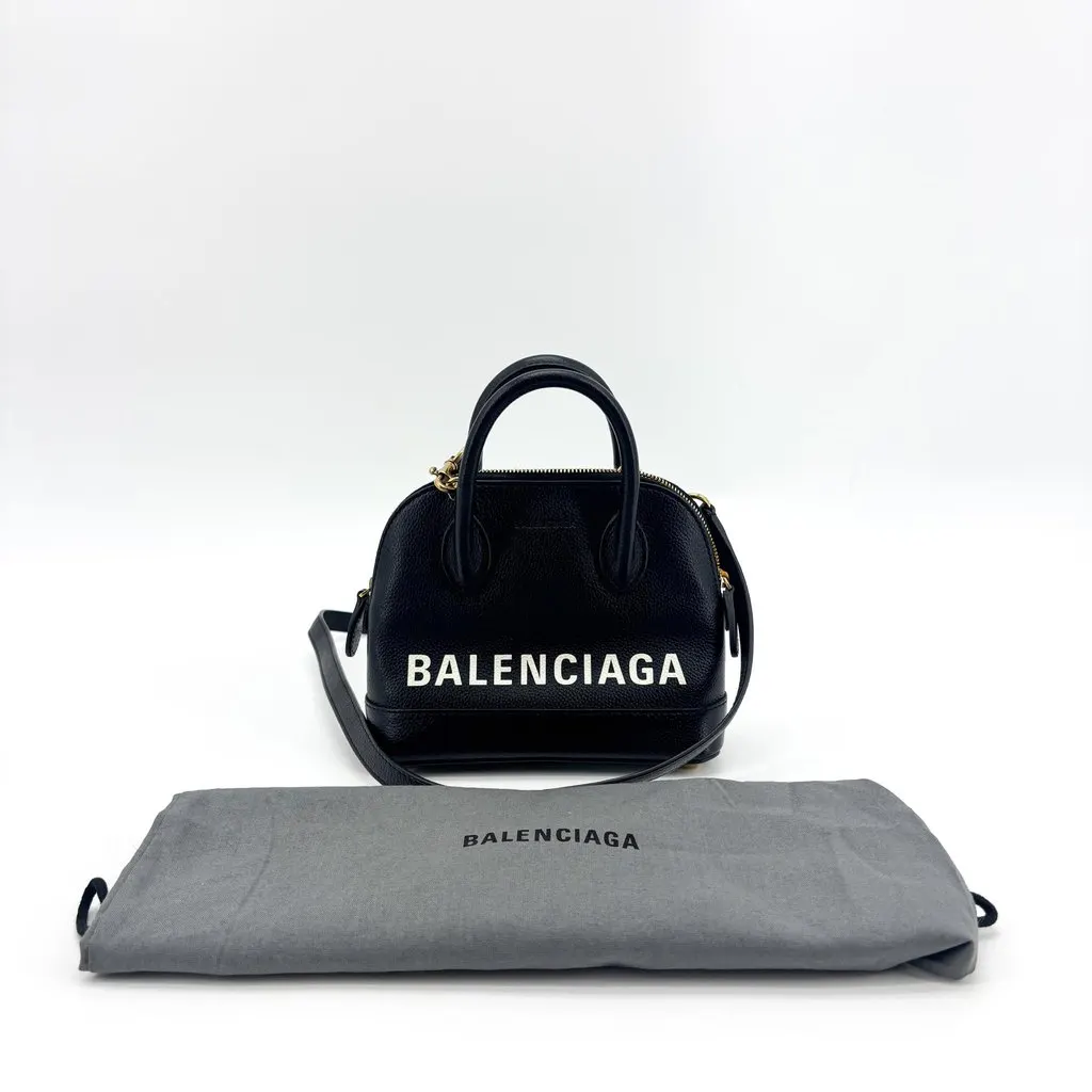 Balenciaga Ville Top Handle XXS Black Black Leather Very good - Back View