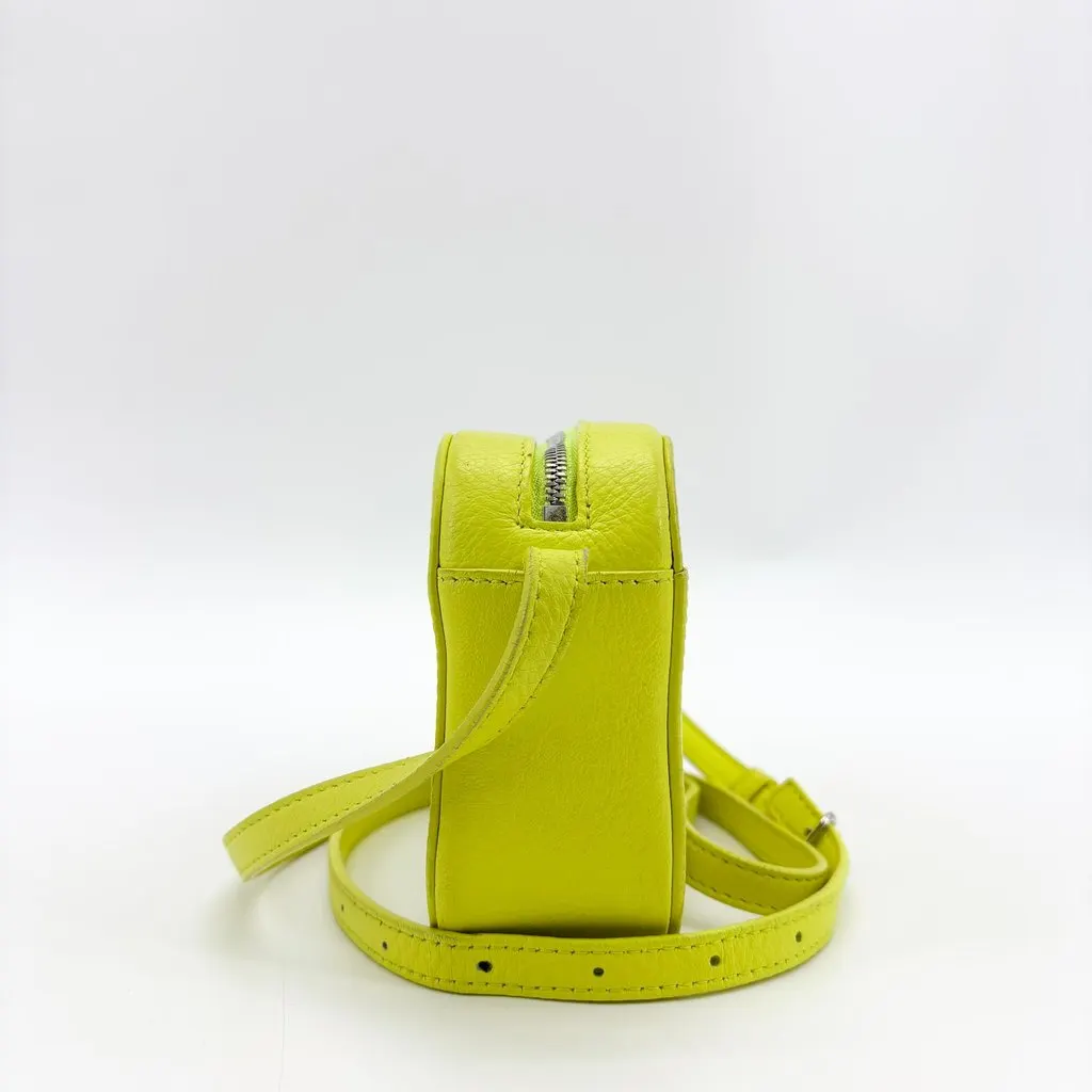 Balenciaga Everyday Camera Bag XS Neon Yellow Green Leather Good - Inside View