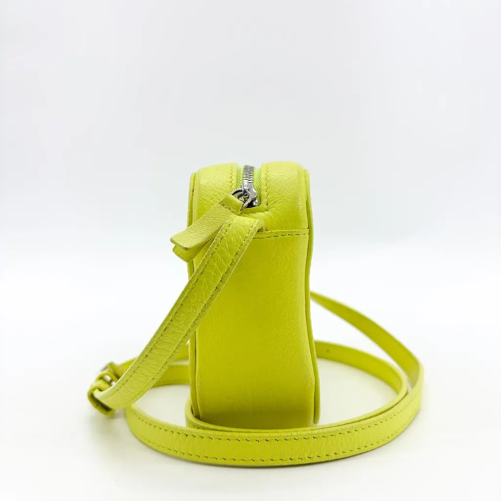 Balenciaga Everyday Camera Bag XS Neon Yellow Green Leather Good - Model View