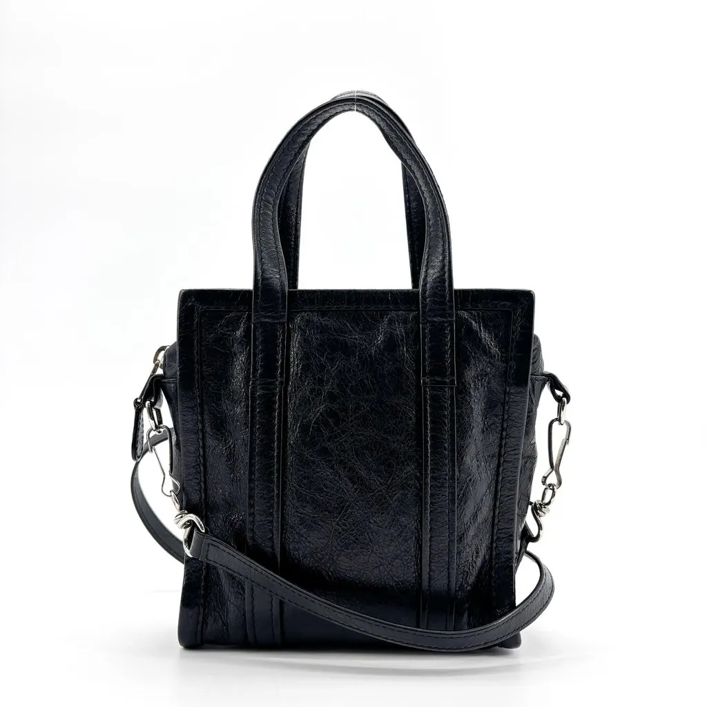 Balenciaga Bazar Shopper XS Black Black Leather Good - Inside View