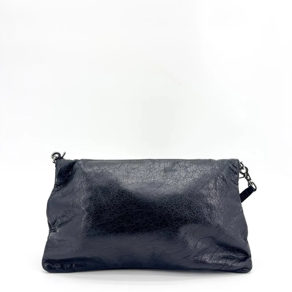 Balenciaga Giant 12 Envelope Clutch Black Black Leather Good - Inside View