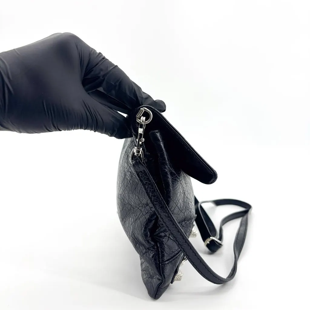 Balenciaga Giant 12 Envelope Clutch Black Black Leather Good - Box View