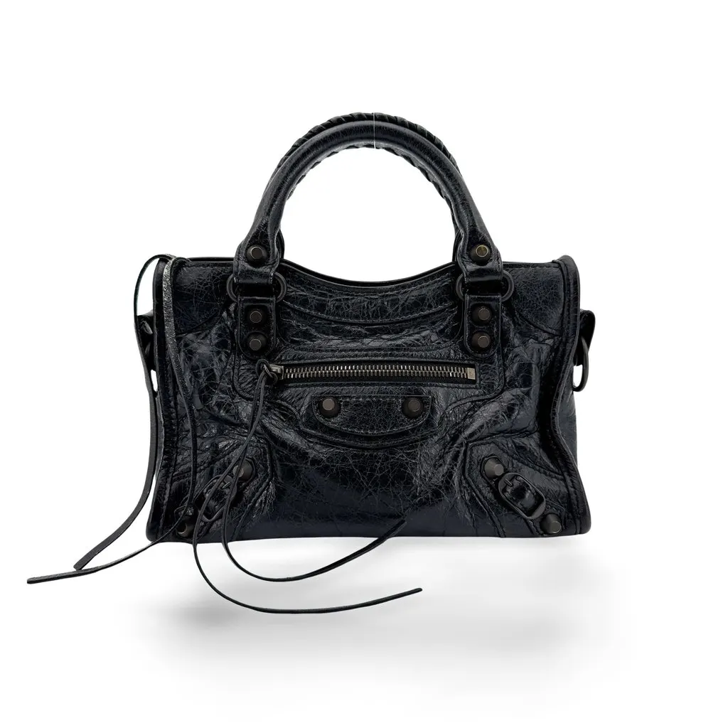 Balenciaga Classic Mini City Bag Black Black Leather Very good - Front View