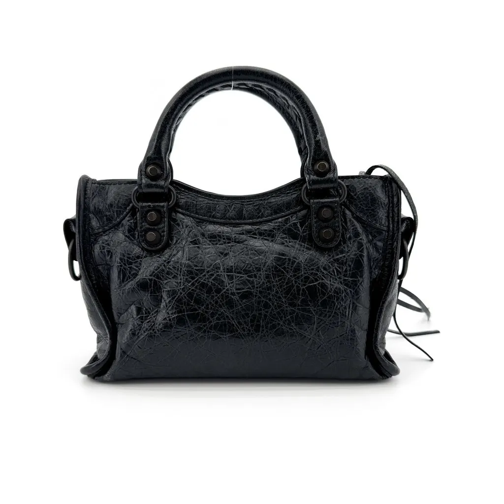 Balenciaga Classic Mini City Bag Black Black Leather Very good - Model View