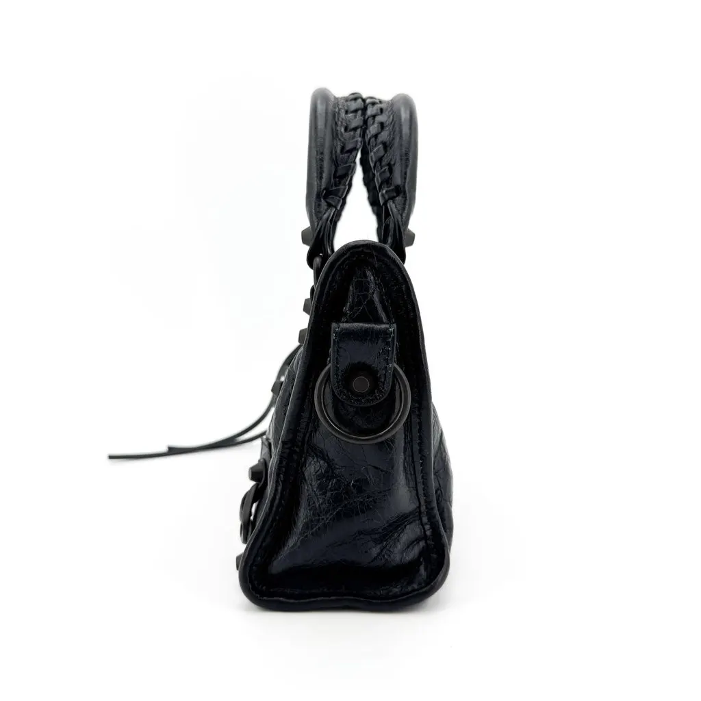 Balenciaga Classic Mini City Bag Black Black Leather Very good - Box View