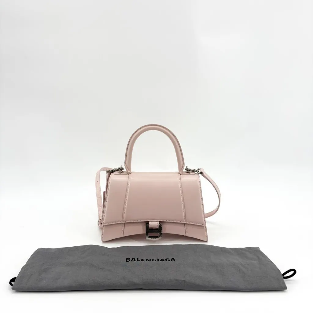 Balenciaga Hourglass XS Top Handle Bag Pink Pink Leather Very good - Back View