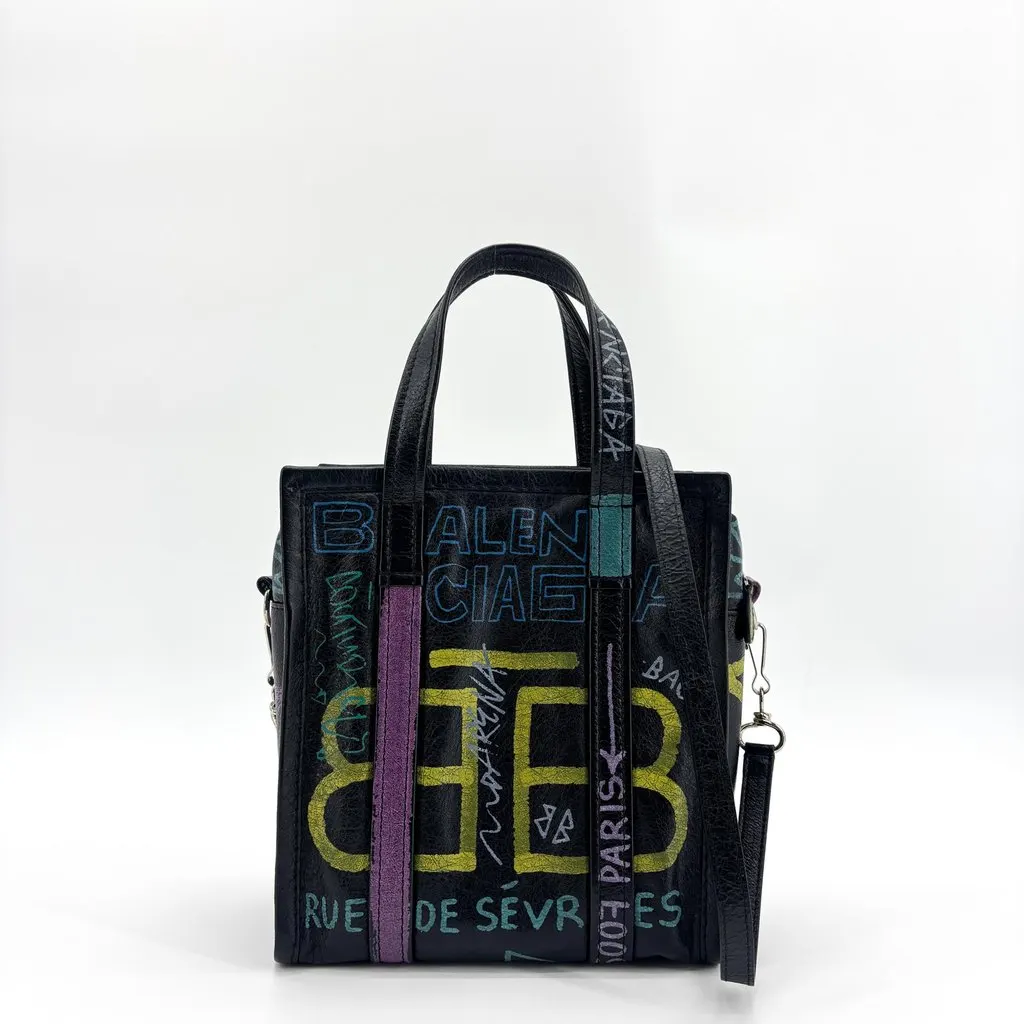 Balenciaga Everyday Tote XXS Graffiti Black Black Leather Very good - Back View