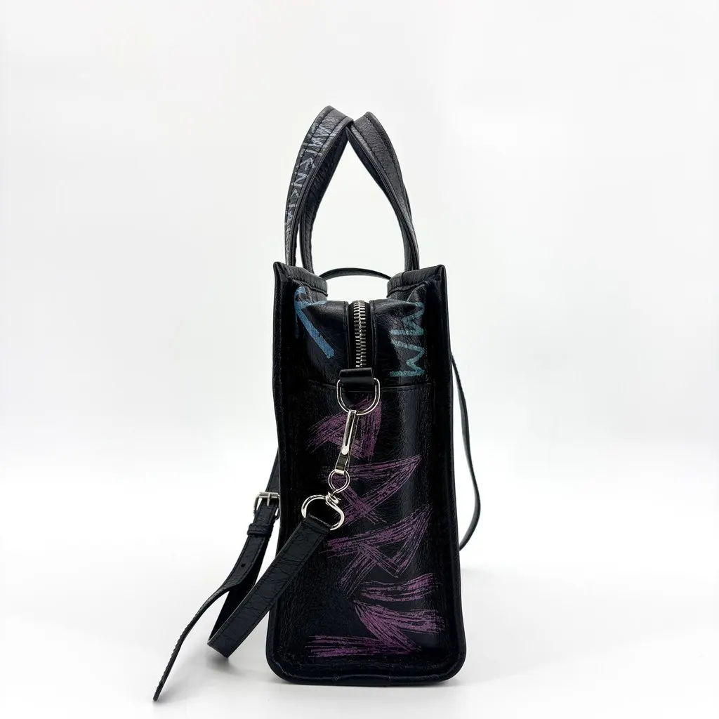 Balenciaga Everyday Tote XXS Graffiti Black Black Leather Very good - Inside View