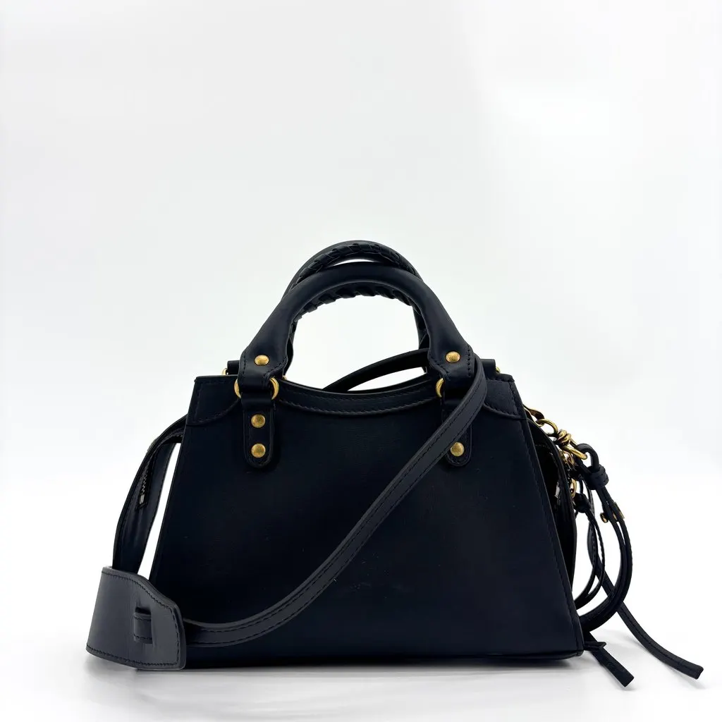 Balenciaga Neo Classic Mini Top Handle Bag Black Gold Black Leather Very good - Inside View