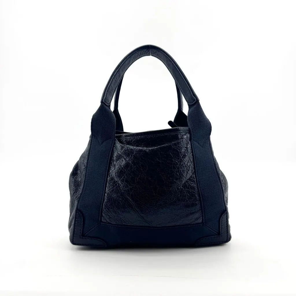 Balenciaga Navy Cabas XS Leather Tote Bag Black Black Small