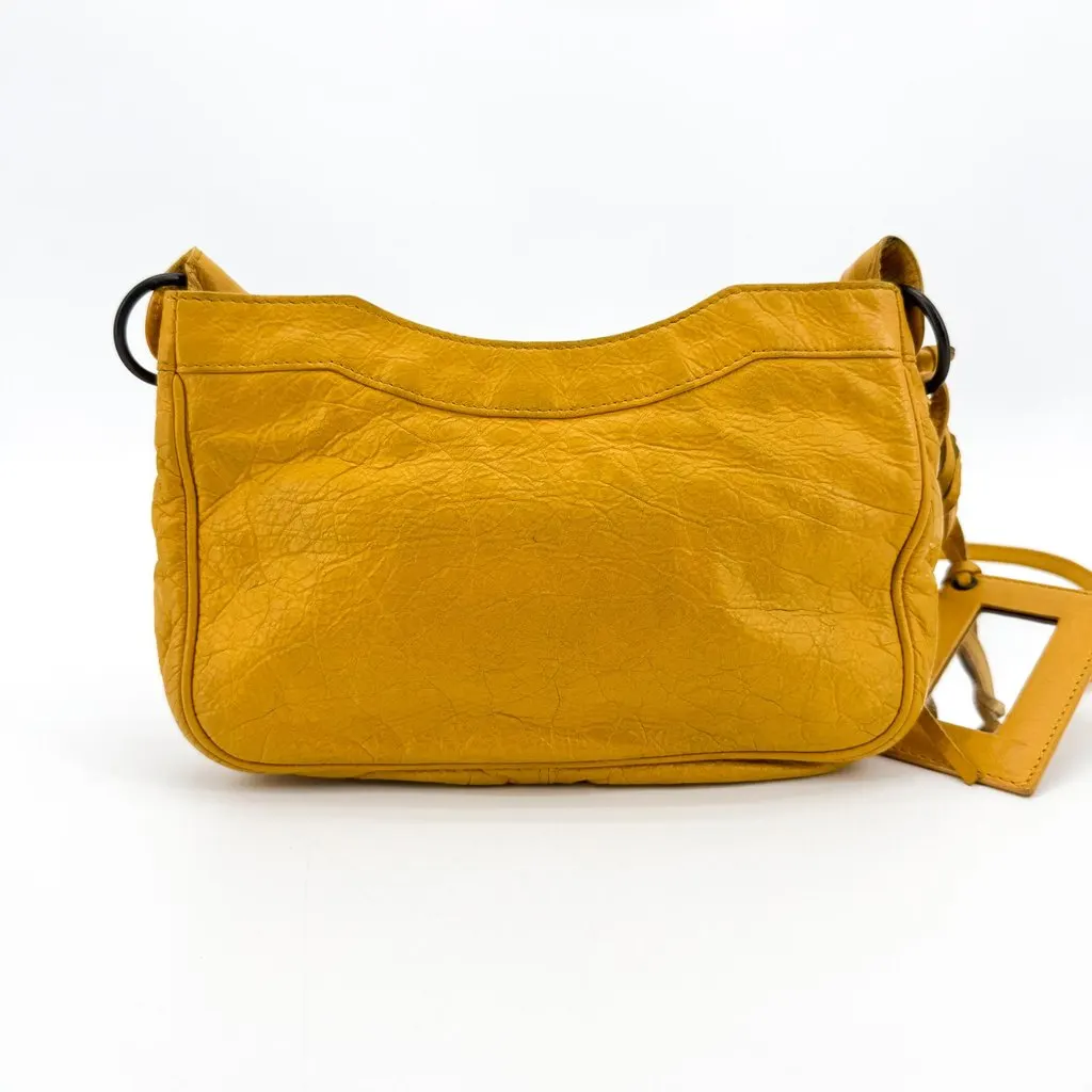 Balenciaga Classic Hip Shoulder Bag Yellow Yellow Leather Good - Back View