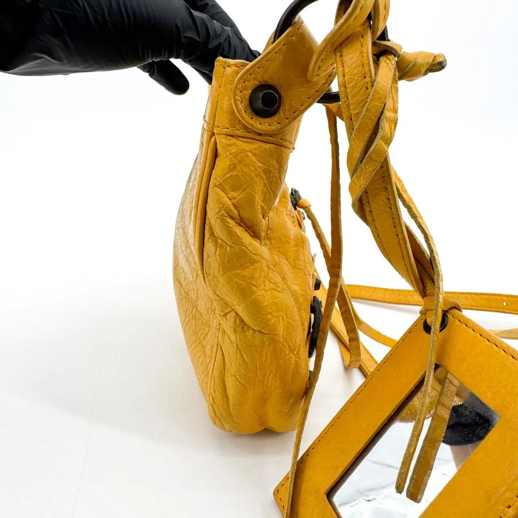 Balenciaga Classic Hip Shoulder Bag Yellow Yellow Leather Good - Model View