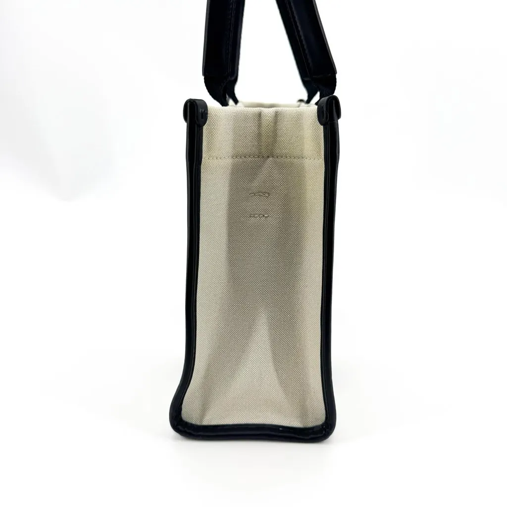 Balenciaga Navy Cabas XS Canvas Tote Bag Natural Black Black Canvas Good - Inside View