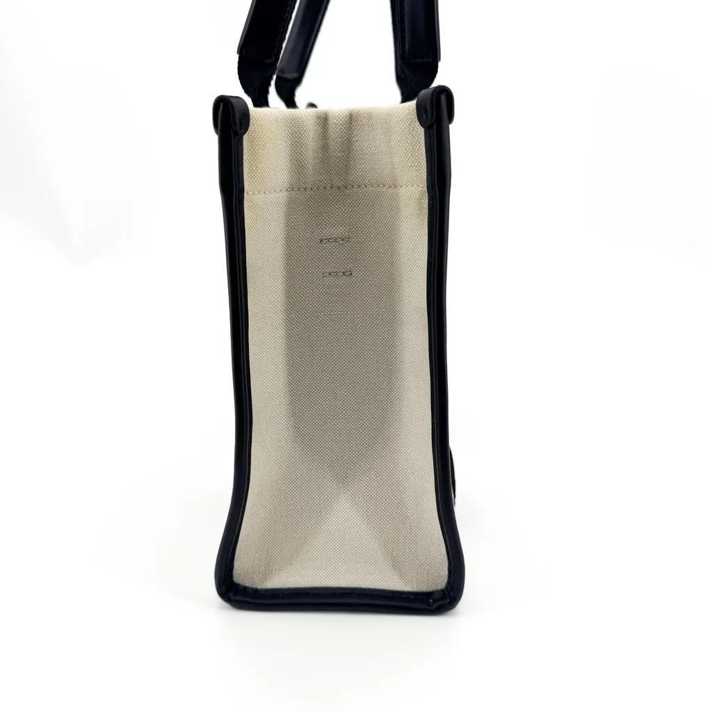 Balenciaga Navy Cabas XS Canvas Tote Bag Natural Black Black Canvas Good - Model View