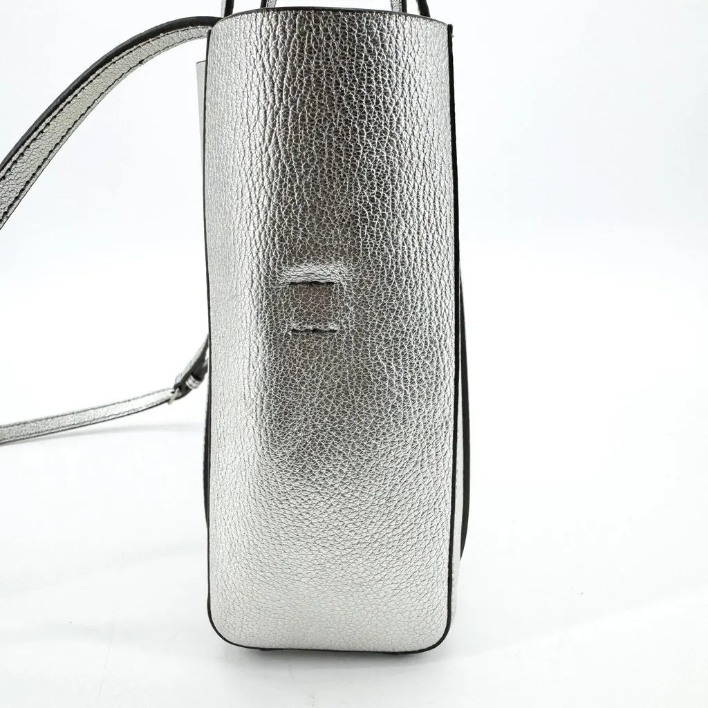 Balenciaga Everyday Tote Bag XXS Silver Silver Leather Good - Inside View