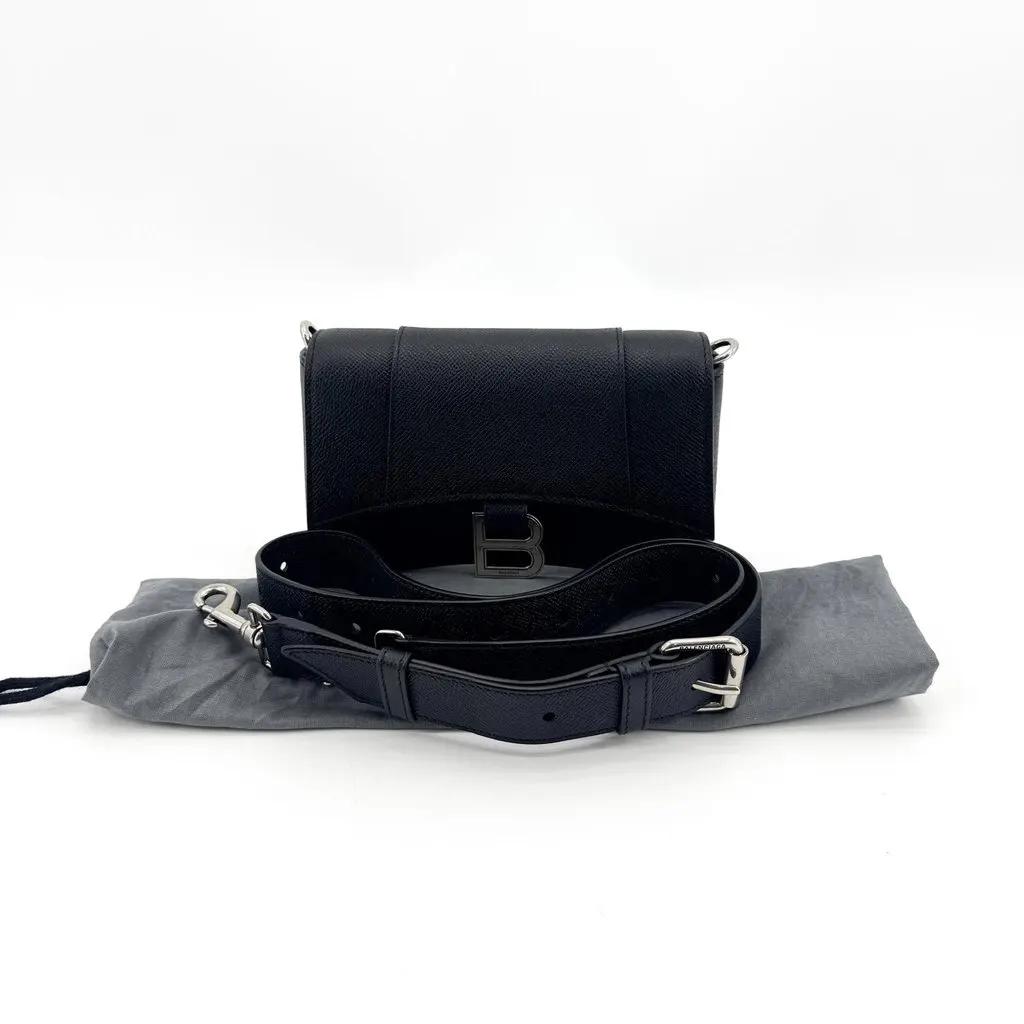 Balenciaga Hourglass Wallet on Chain Black Black Leather Very good - Back View