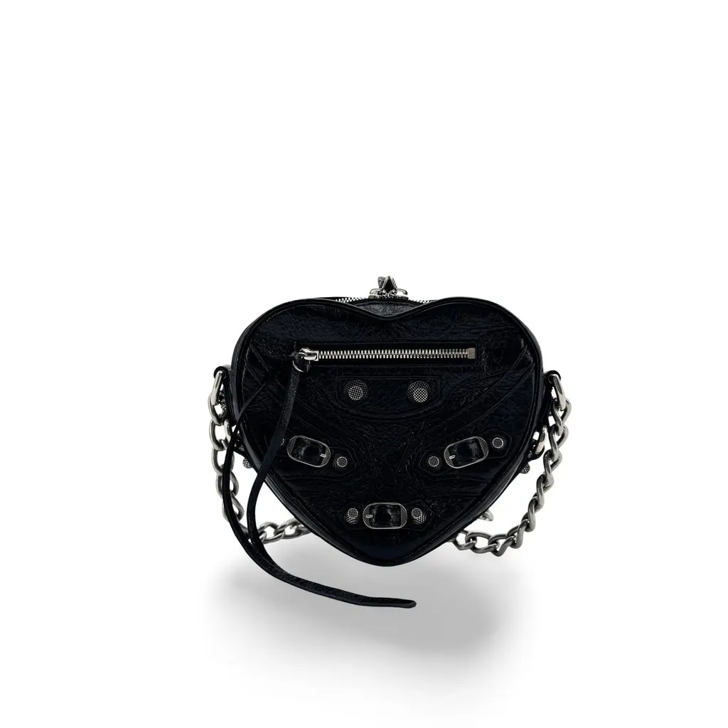 Balenciaga لو Cagole Heart ميني بسلسلة كتف حقيبة أسود