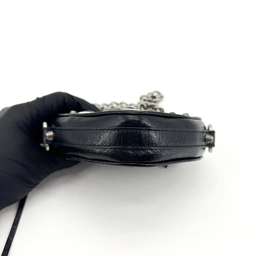 Balenciaga Le Cagole Heart Mini Chain Shoulder Bag Black Black Leather Very good - Box View